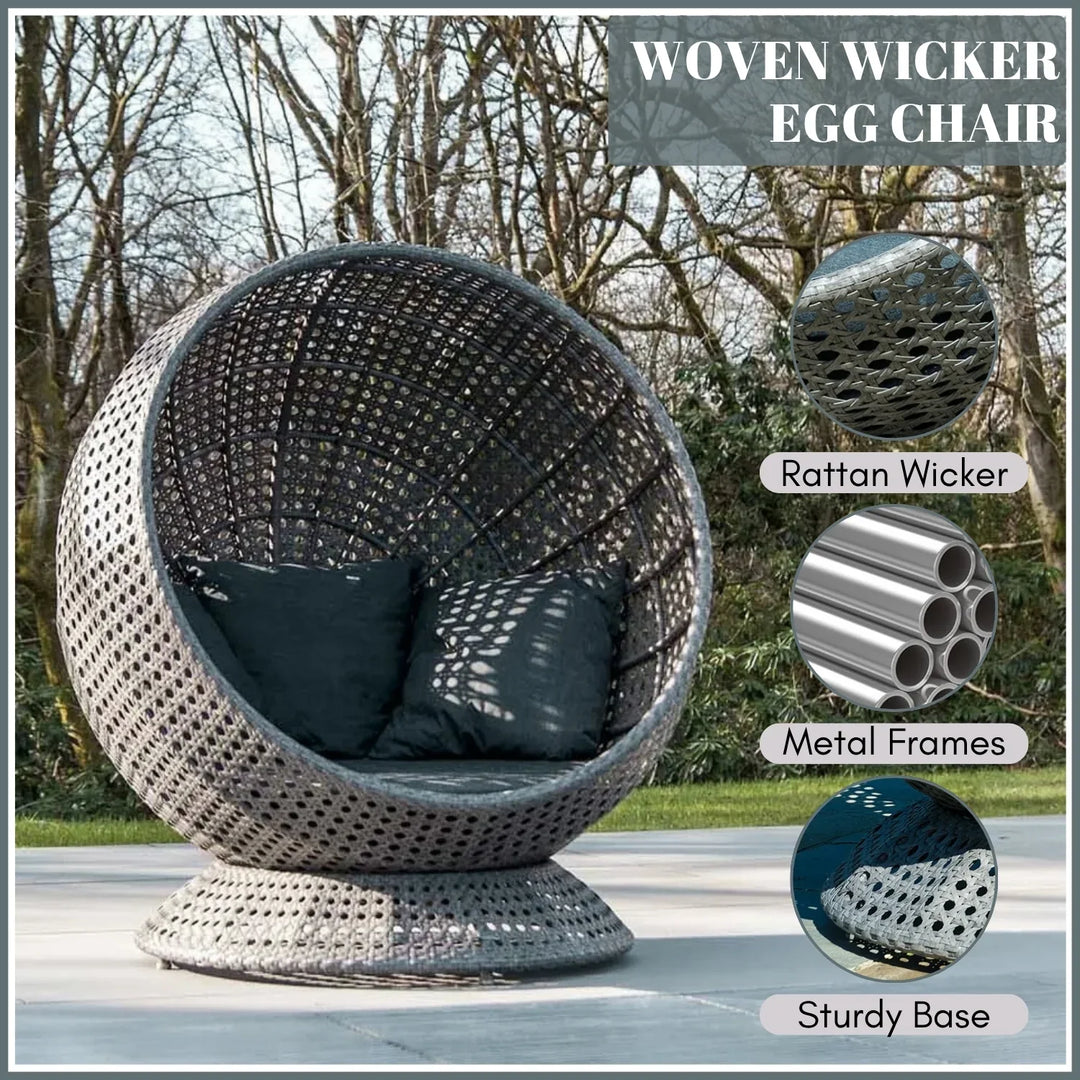 Outdoor Single Seater Basket Swing For Balcony & Garden