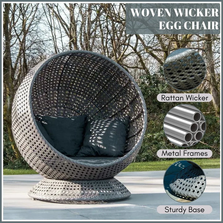 Outdoor Single Seater Basket Swing For Balcony & Garden