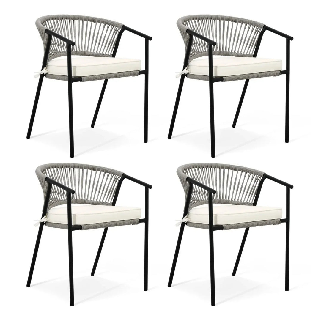 Peizhi 4-Piece Outdoor Rope Patio Dining Chairs