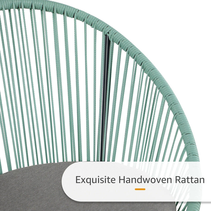 Piel Outdoor Patio Seating Set 4 Chairs and 1 Table Set (Turquoise)