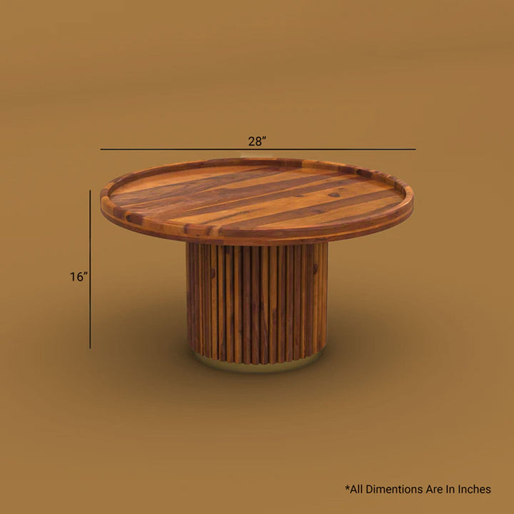 Sudhir Round Coffee Table (Honey Finish)