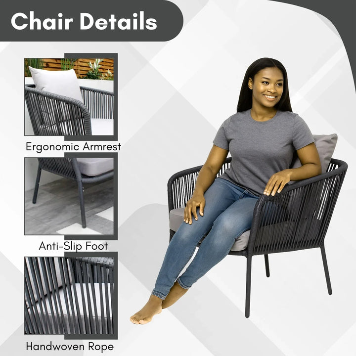 Ophelia 5-Seater Outdoor All-Weather Rope Sofa Set