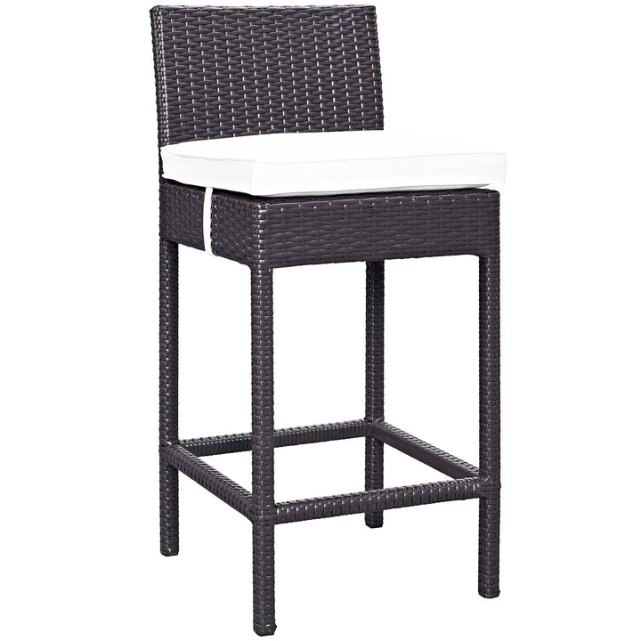 Lomeo Outdoor Patio Bar Sets 4 Chairs and 1 Table (Dark Brown)