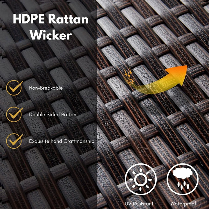 Kalila Outdoor All-Weather Resistant Rattan Wicker 7-Piece Dining Set