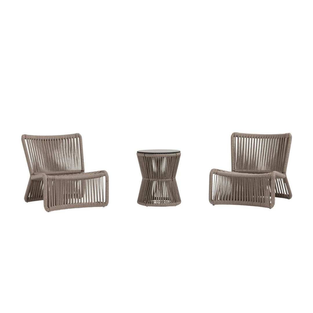 Liliana 3-Piece Outdoor Beige Rope Patio Set