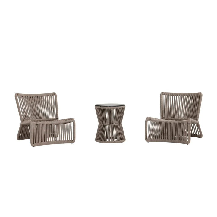 Liliana 3-Piece Outdoor Beige Rope Patio Set