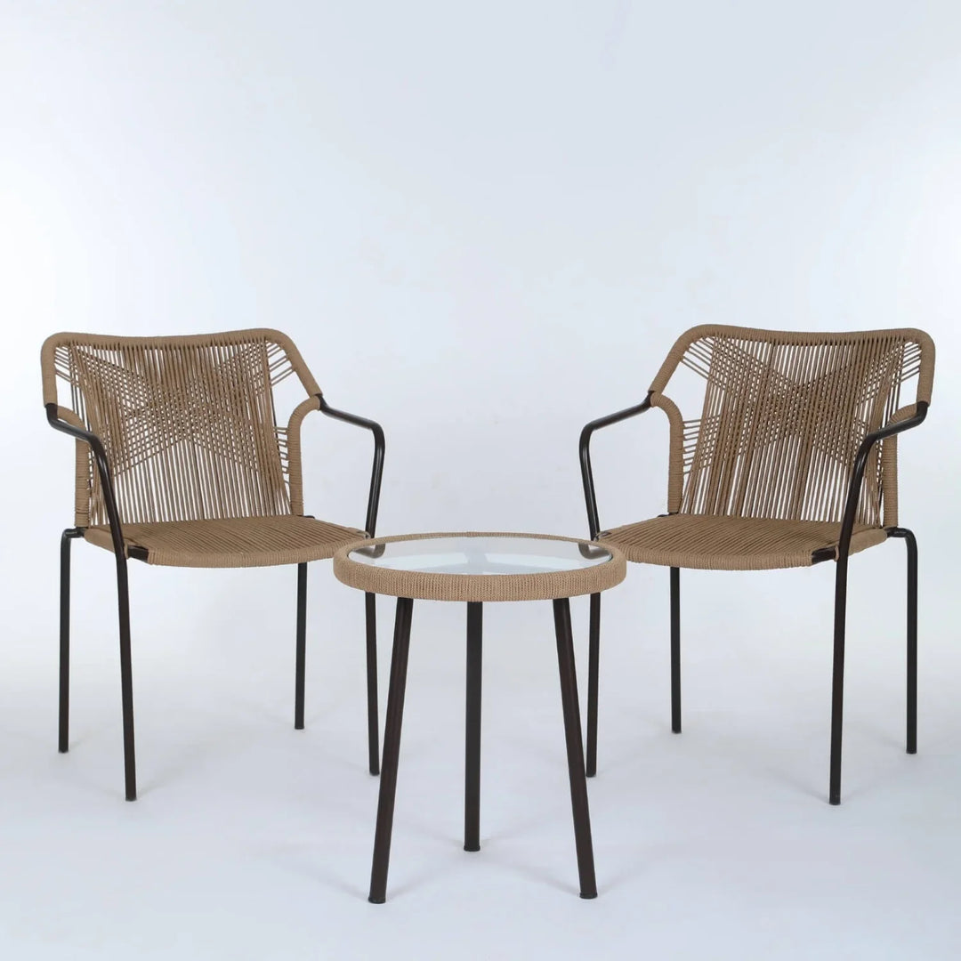 Rania 3-Piece Outdoor Beige Rope Patio Set