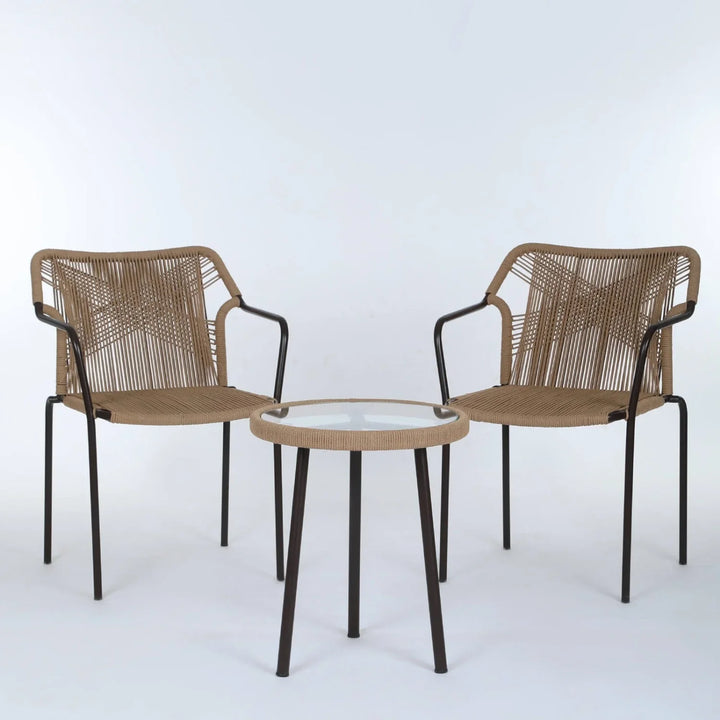 Rania 3-Piece Outdoor Beige Rope Patio Set