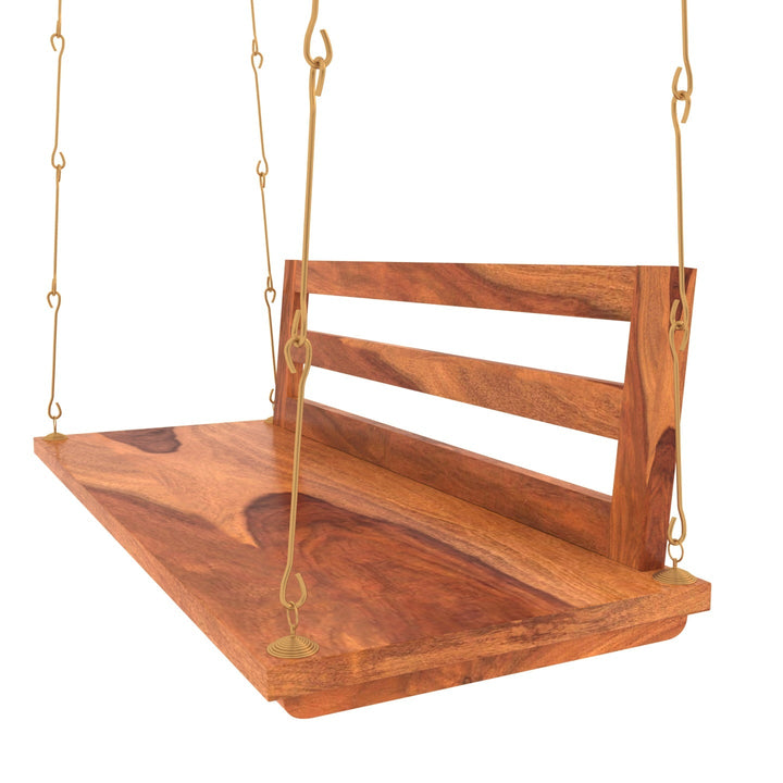 Isha Premium Strip Back Sheesham Wooden Swing for Home