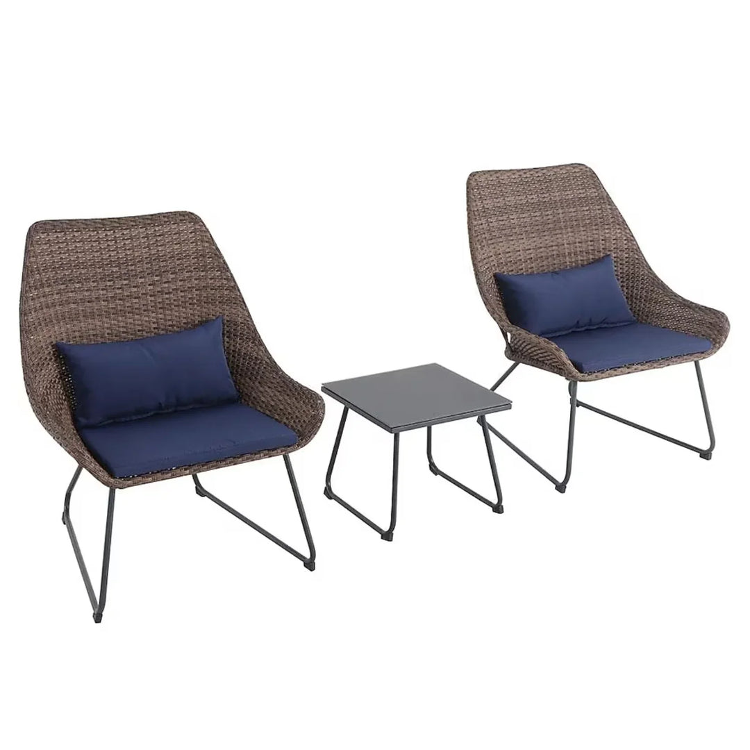 Dorothea Outdoor Rattan Wicker 3-Piece Patio Set
