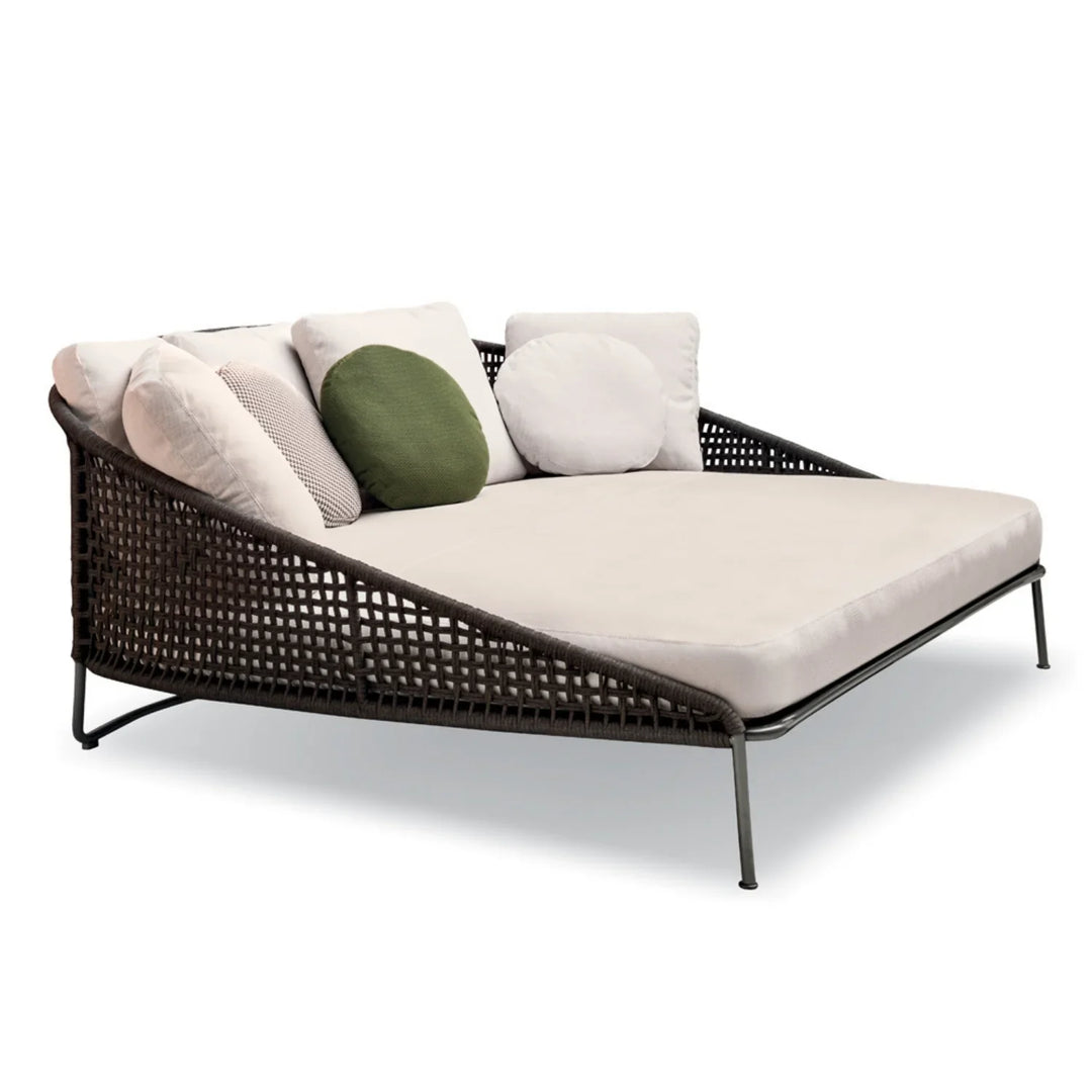 Josslyn Outdoor Rope Patio Furniture Daybed (Brown and Cream)