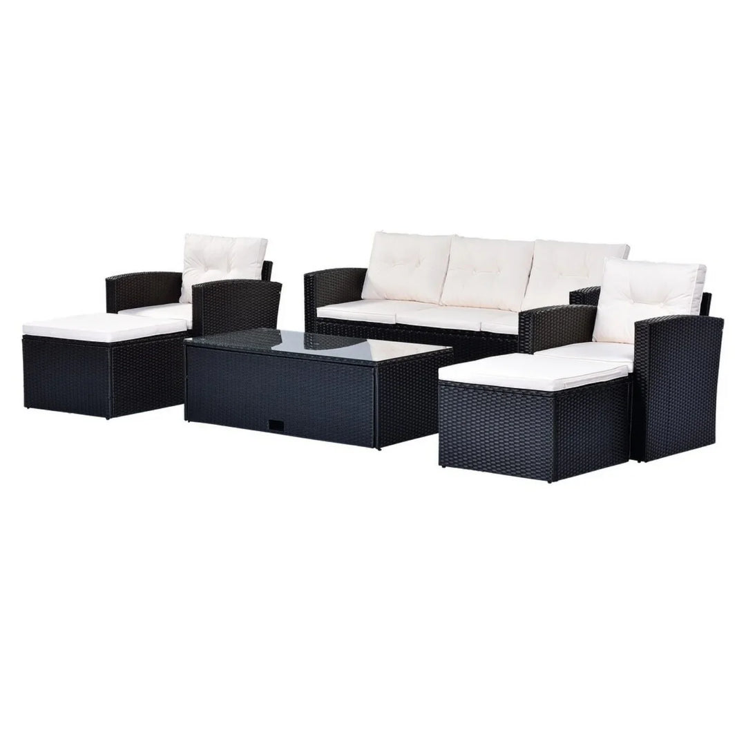 Rosario 6 Piece Outdoor Conversation Set All Weather Wicker Sectional Sofa