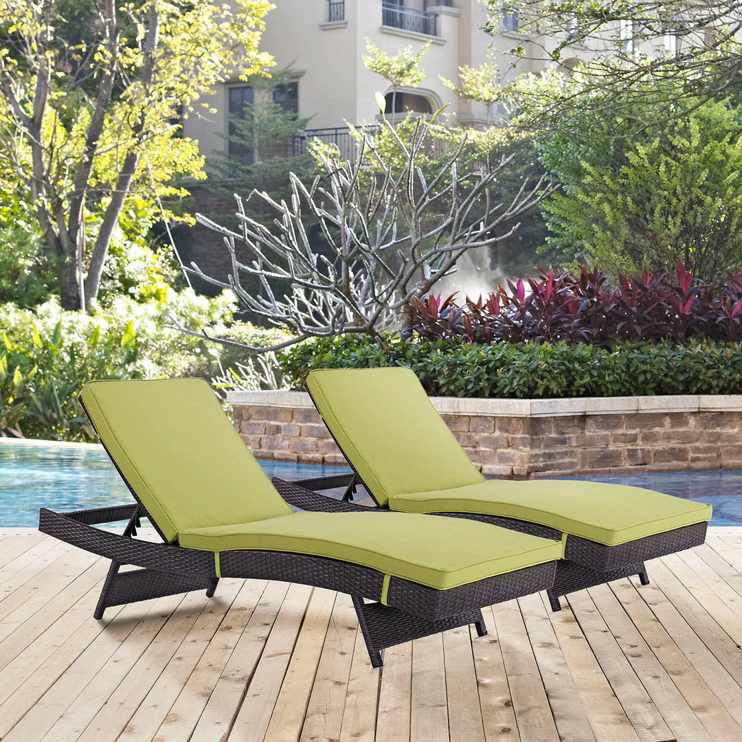 Evita Outdoor Swimming Poolside Lounger Set of 2  (Brown)