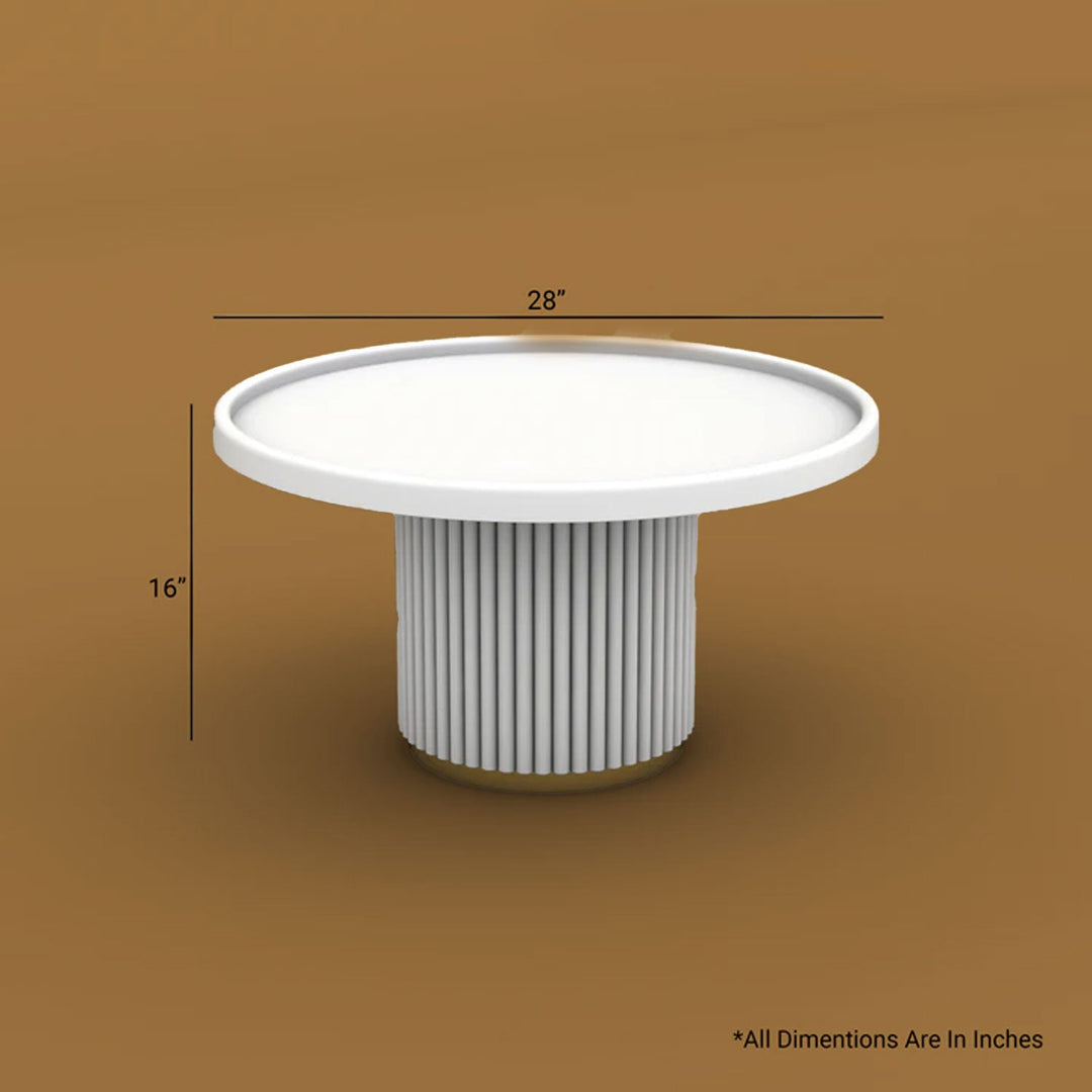 Sudhir Round Coffee Table (White Finish)