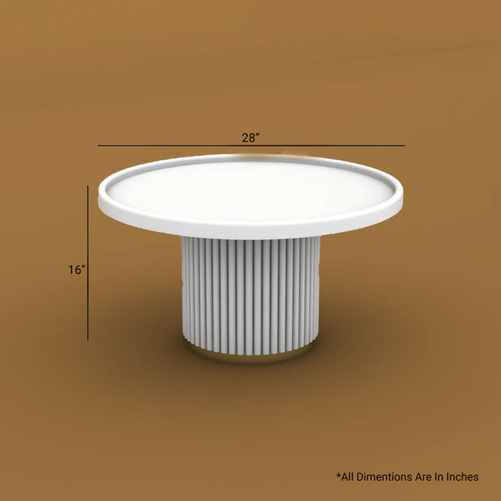 Sudhir Round Coffee Table (White Finish)
