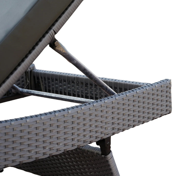 Emaan Outdoor All-Weather Wicker Lounger with Cushions