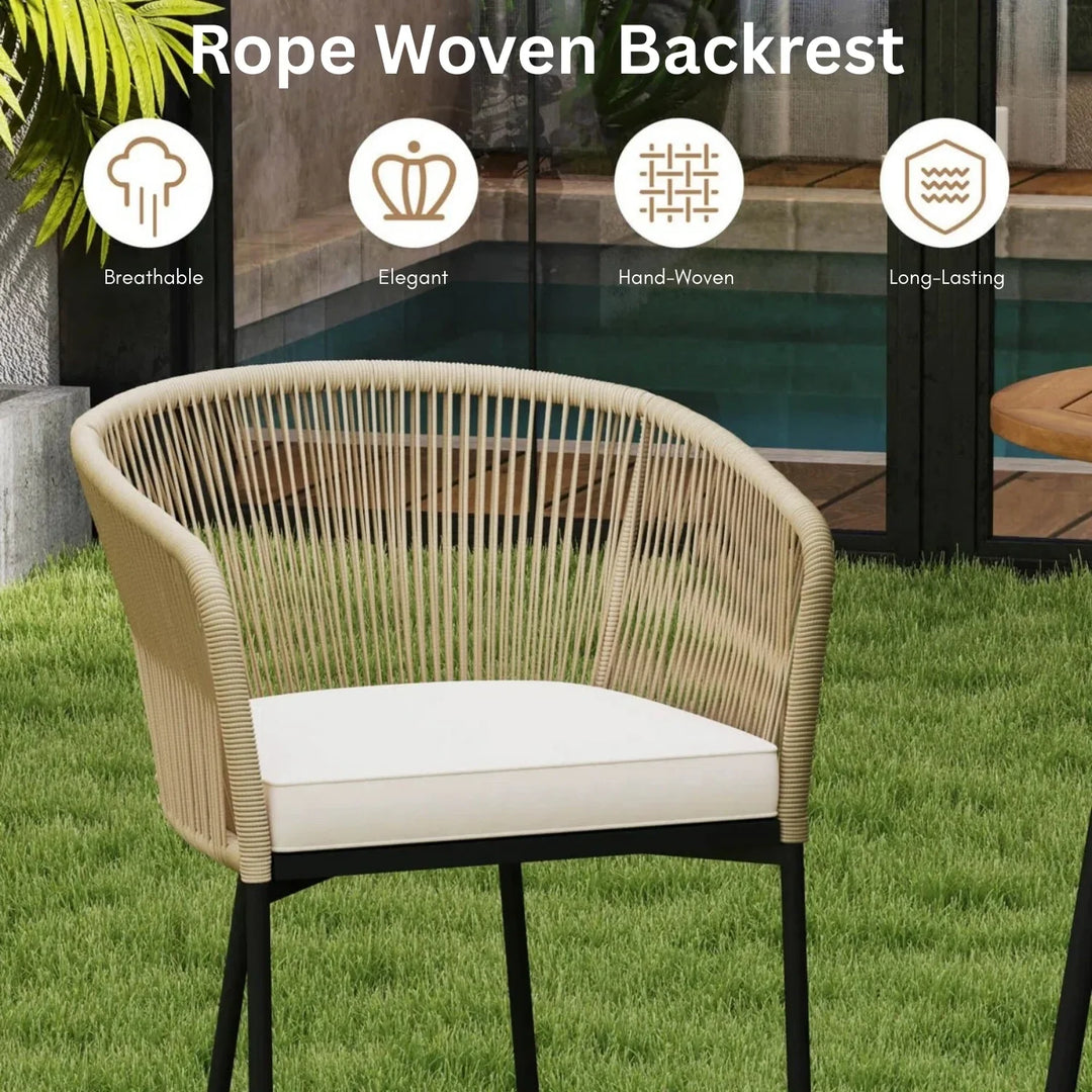 Gauravi Premium Outdoor Rope Bar Set With a High-Top Round Table