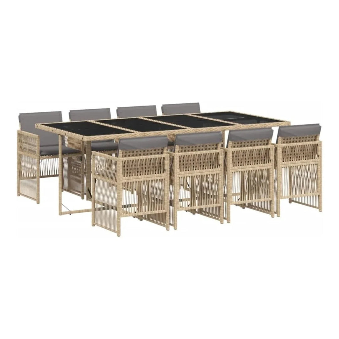 Lene Outdoor Rattan Wicker Dinning Set 9-Piece