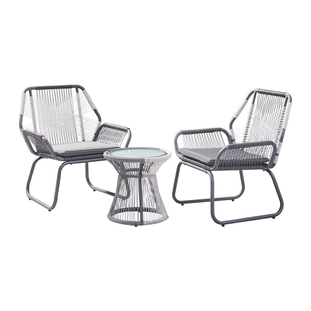 Elara Outdoor Rope Double Tone 3-Piece Patio Set