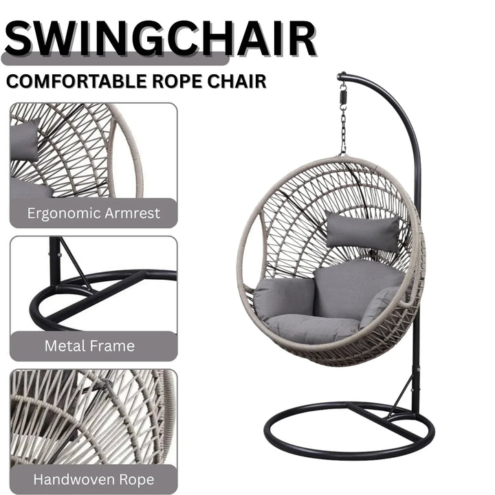 Kashvi Rope Swing Chair (Grey)