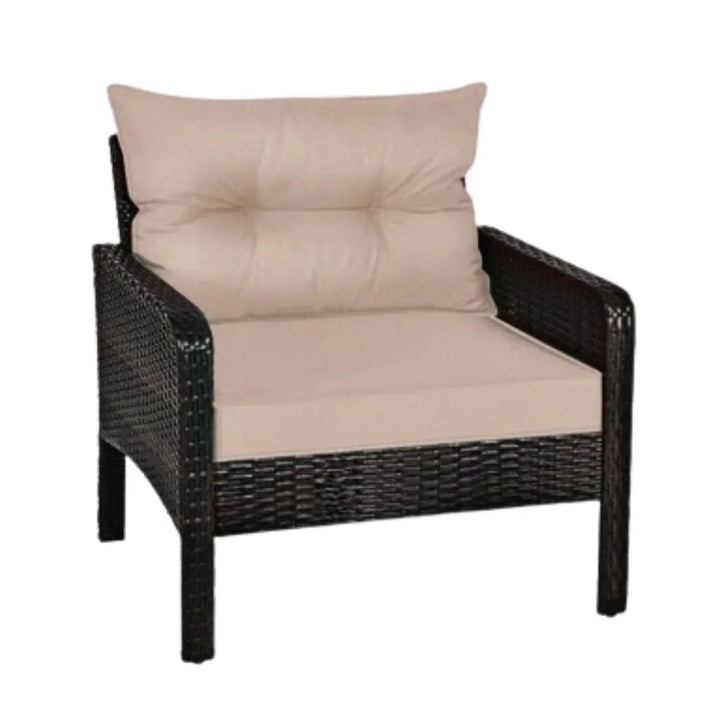 Thalia Outdoor Wicker 5-Piece Patio Sofa Set