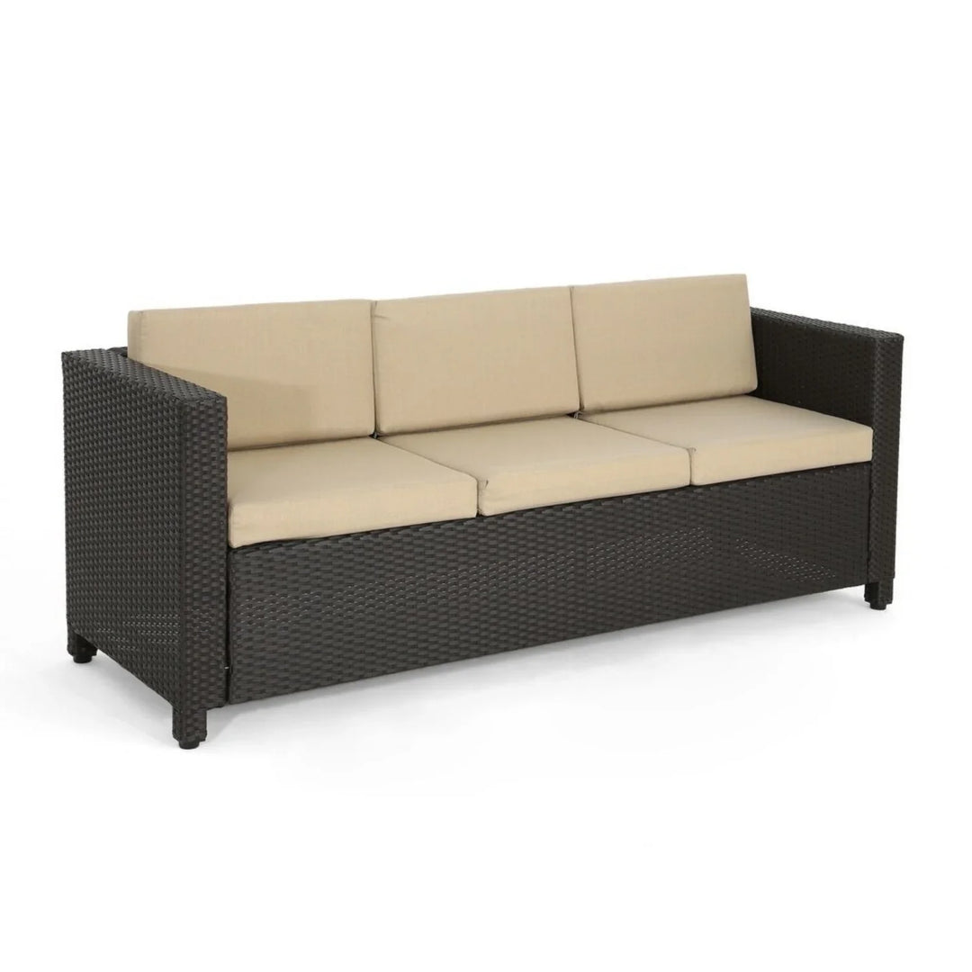 Ulfah Outdoor All-Weather Wicker 3-Seater Sofa