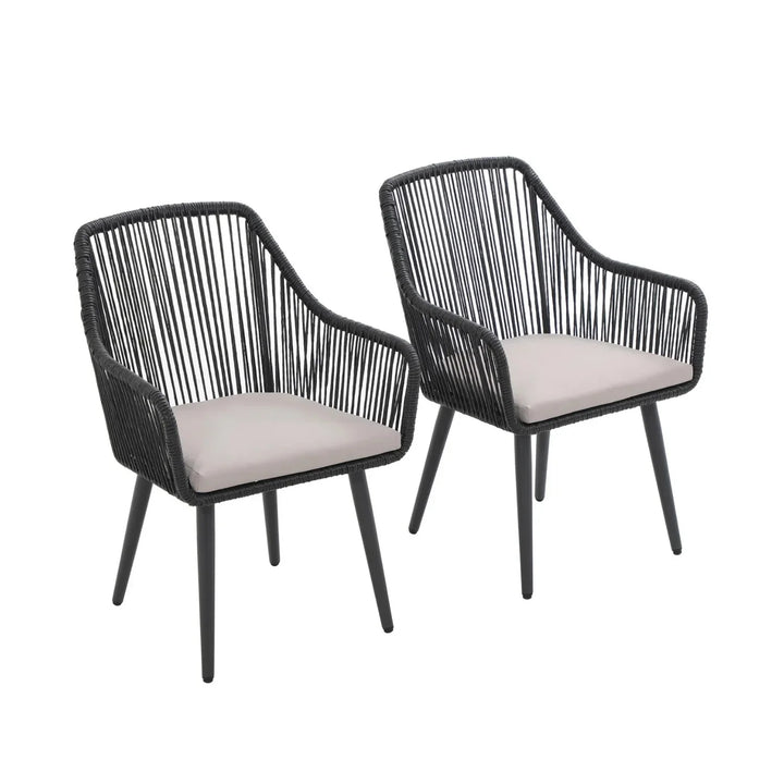 Yolanda 2-Piece Outdoor Rope Patio Dining Chairs