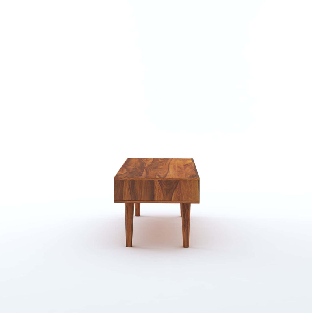 Simon Solid Sheesham Wood Coffee Table With Two Drawer Storage - 1 Year Warranty Tables