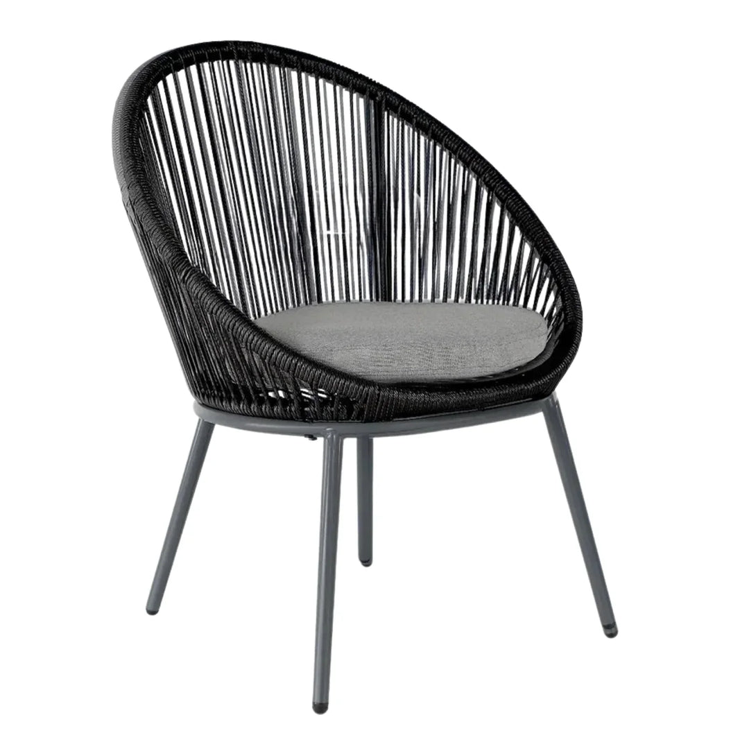 Morgan 5-Piece Outdoor Patio Dining Set with Rope Chairs & Glass Top Table