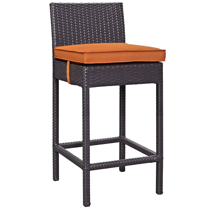 Volta Outdoor Patio Bar Sets 4 Chairs and 1 Table (Dark Brown)