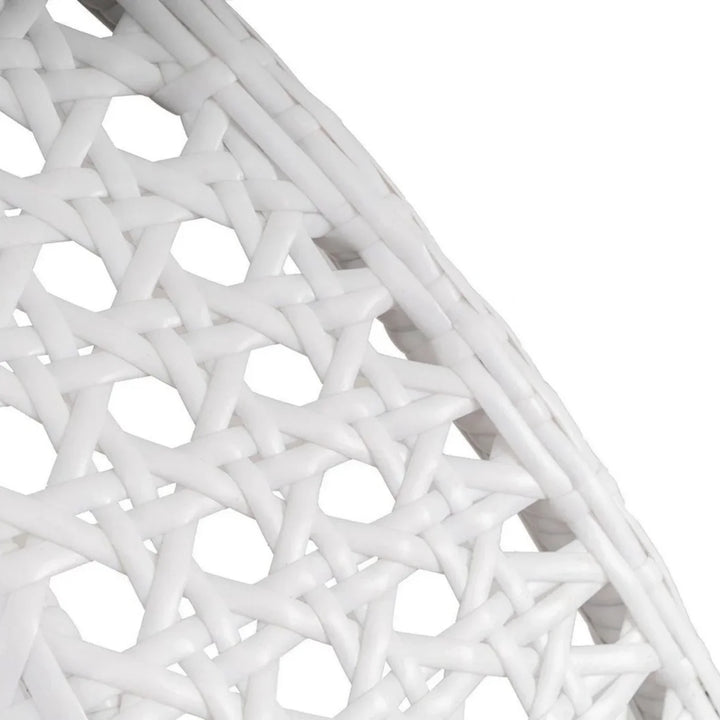 Jin Double Seater Rattan & Wicker Swing (White & Grey)