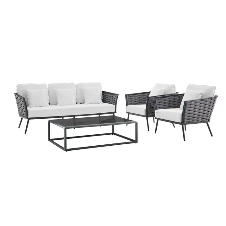 Tomoko 6-Piece Outdoor Rope Sofa Set (Grey & White)