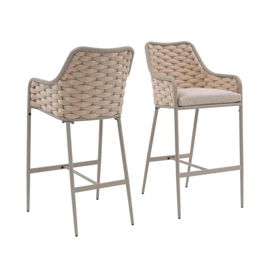 Rika 2-Piece Outdoor Rope Bar Chairs – Stylish Comfort Built to Last