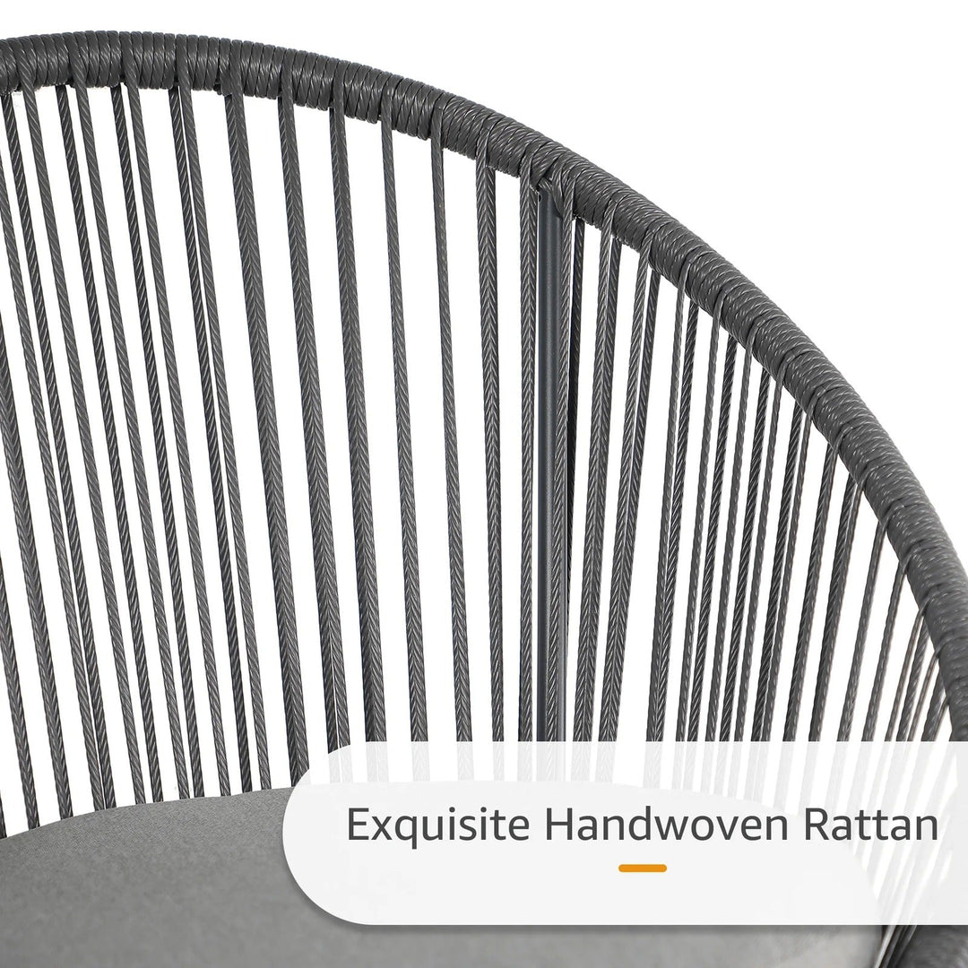 Votion Outdoor Patio Seating Set 4 Chairs and 1 Table Set (Grey)