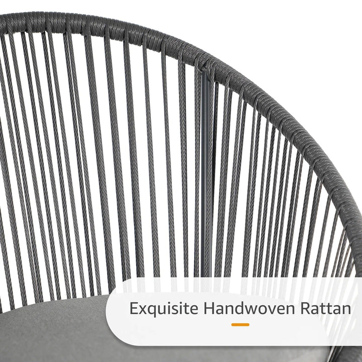 Votion Outdoor Patio Seating Set 4 Chairs and 1 Table Set (Grey)