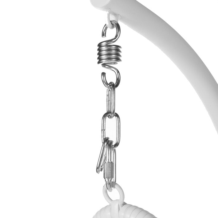 Vanda Single Seater Hanging Swing With Stand For Balcony , Garden Swing (White)