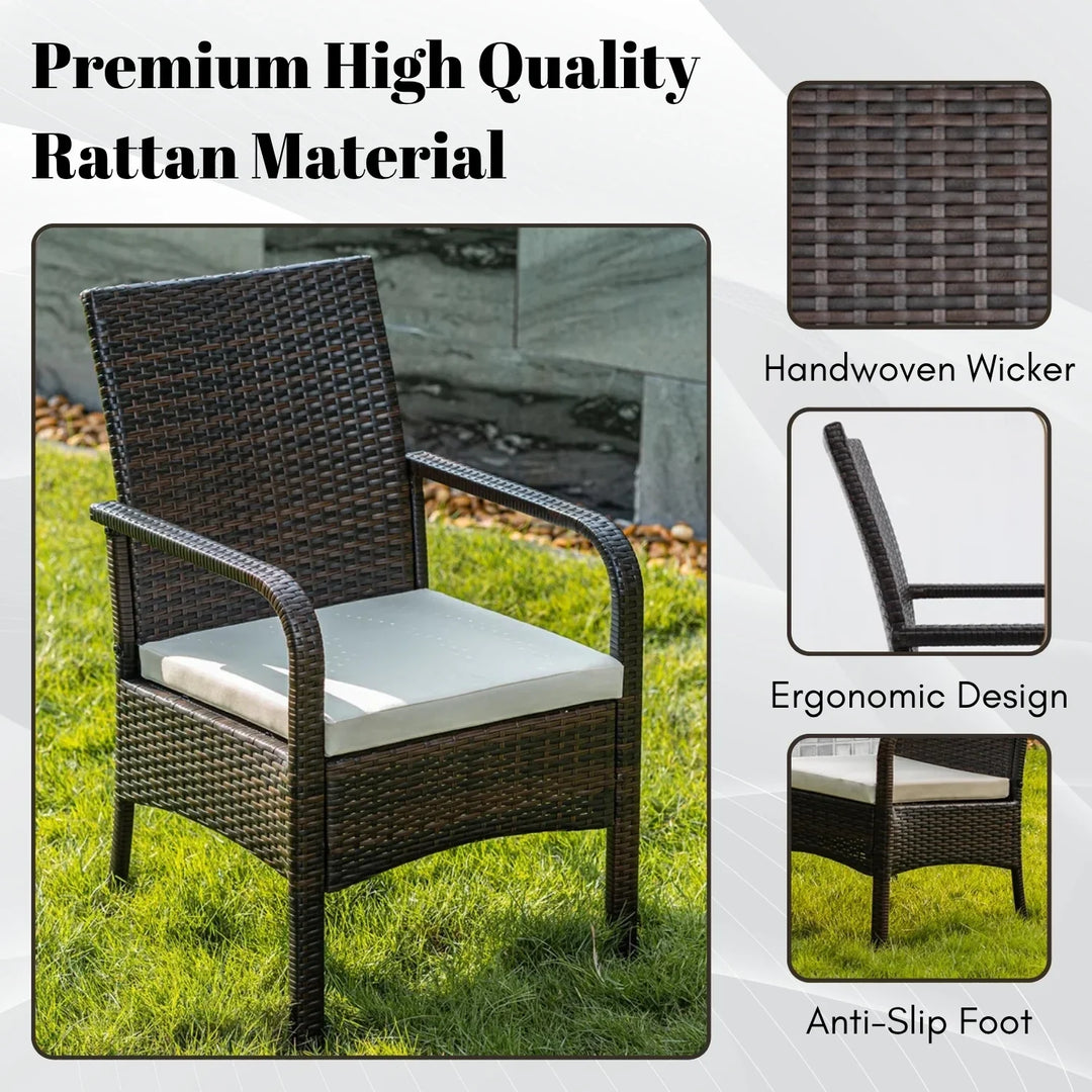 4-Piece Outdoor Rattan Wicker Patio Dining Chairs
