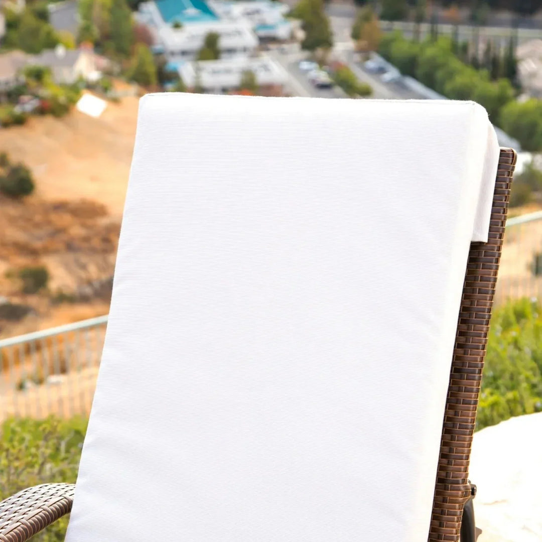 Outdoor Wicker 2 Piece Patio Armchair Recliner with Ottoman