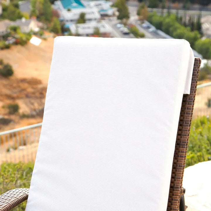 Outdoor Wicker 2 Piece Patio Armchair Recliner with Ottoman