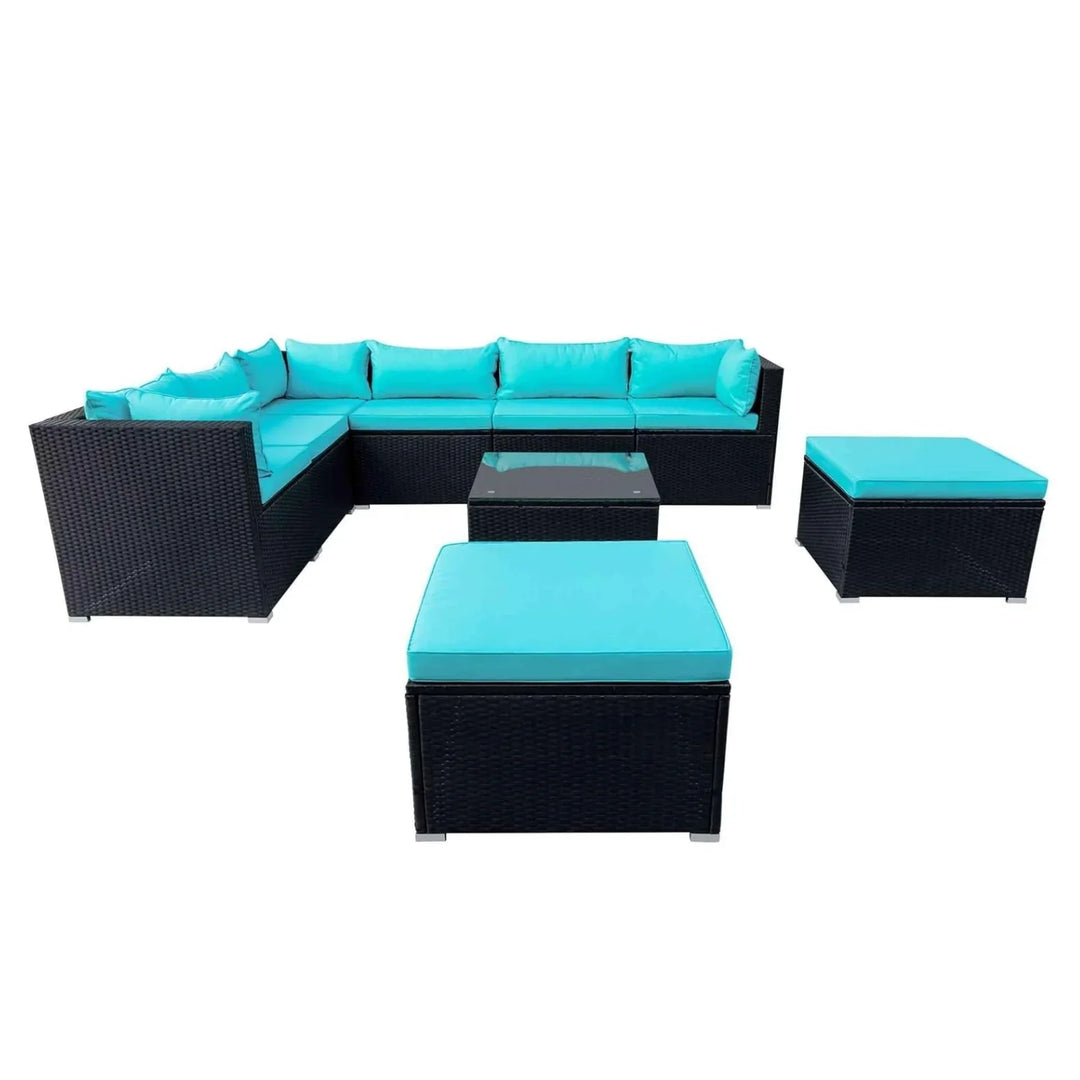 Petra 5-Piece Outdoor Wicker Furniture Set Modern Outdoor L-Shaped