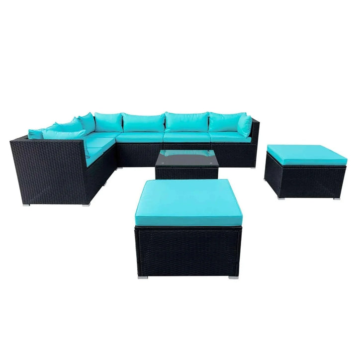 Petra 5-Piece Outdoor Wicker Furniture Set Modern Outdoor L-Shaped