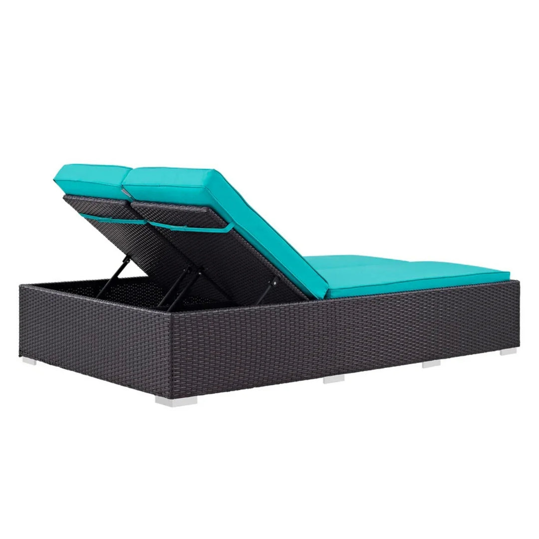 Yuthika Outdoor All-Weather Rattan Wicker Chaise Lounge Chair Set of 2