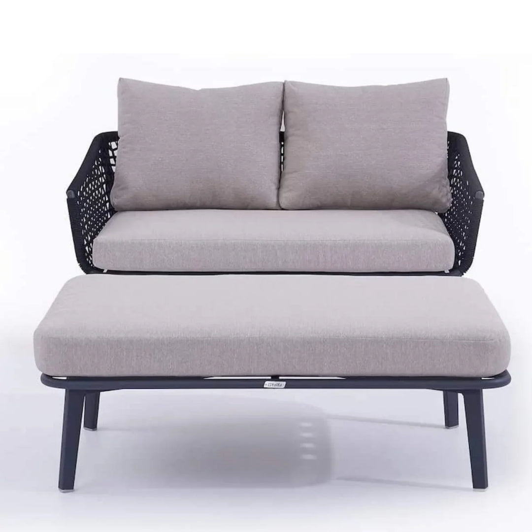 Lumi 2-Piece Outdoor Rope Loveseat Sofa With Ottoman