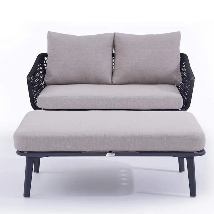 Lumi 2-Piece Outdoor Rope Loveseat Sofa With Ottoman