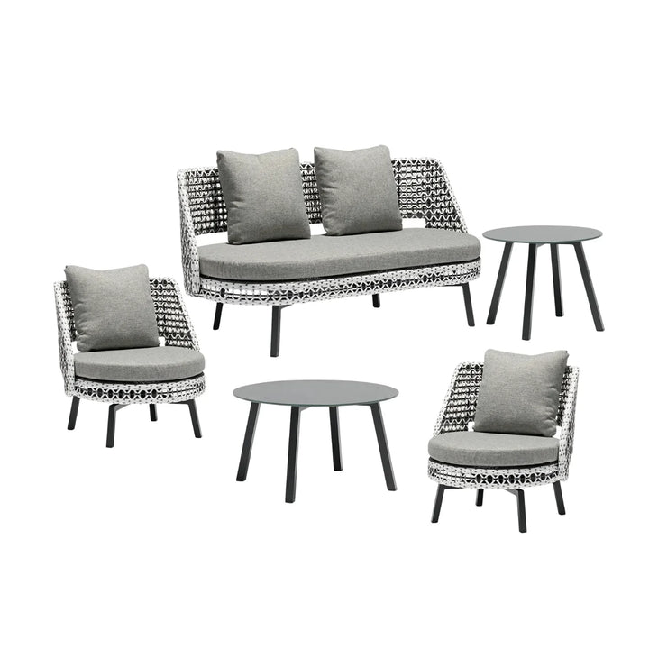 Lujayn Outdoor Double Tone Rattan Wicker  Sofa Set