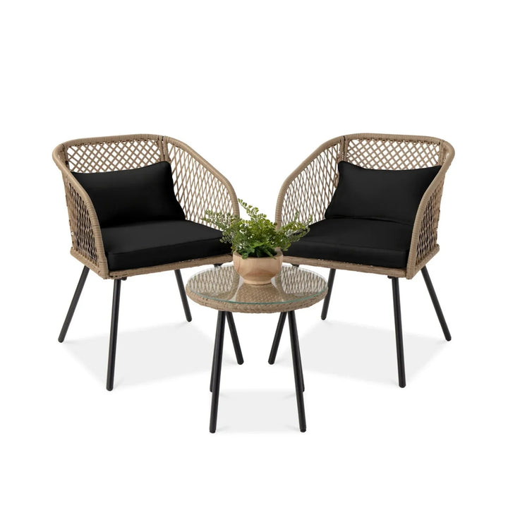 Poet Outdoor Wicker 3-Piece Patio Set