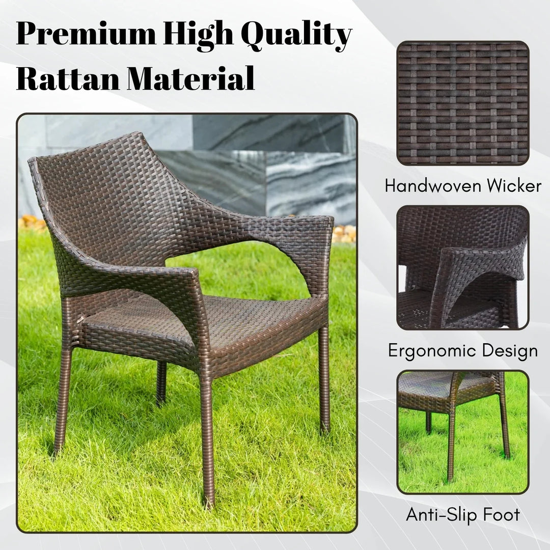 Mariama Outdoor Rattan Wicker Patio Dining Chairs