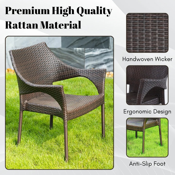 Mariama Outdoor Rattan Wicker Patio Dining Chairs