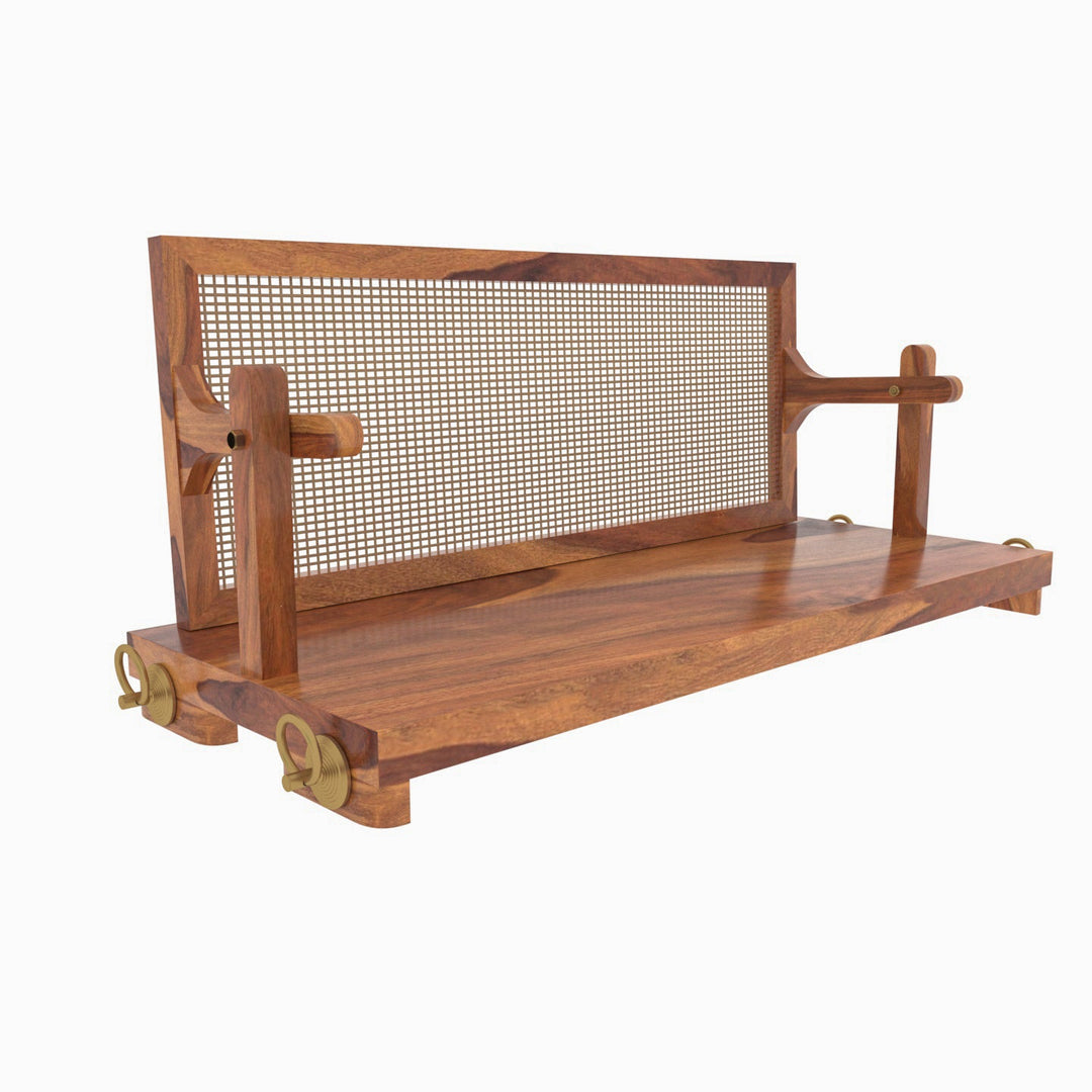 Anaya Adorable Thin Cane Reversible Handmade Wooden Swing for Home