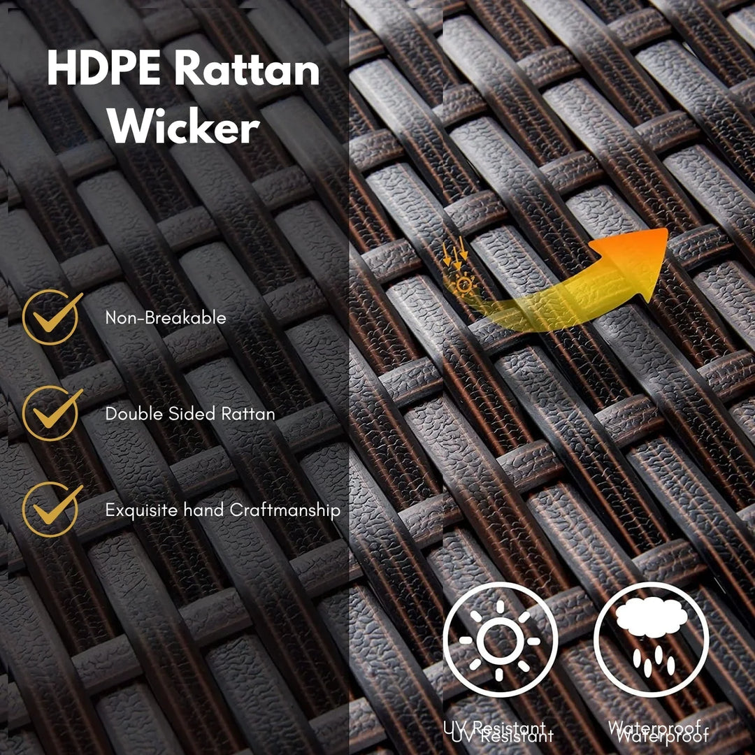 Lopamudra Outdoor All-Weather Resistant Rattan Wicker 5-Piece Dining Set